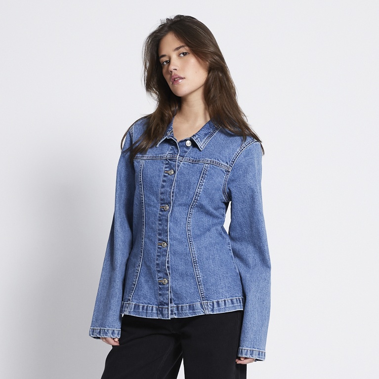 Fitted denim jacket "Form"" Mid wash